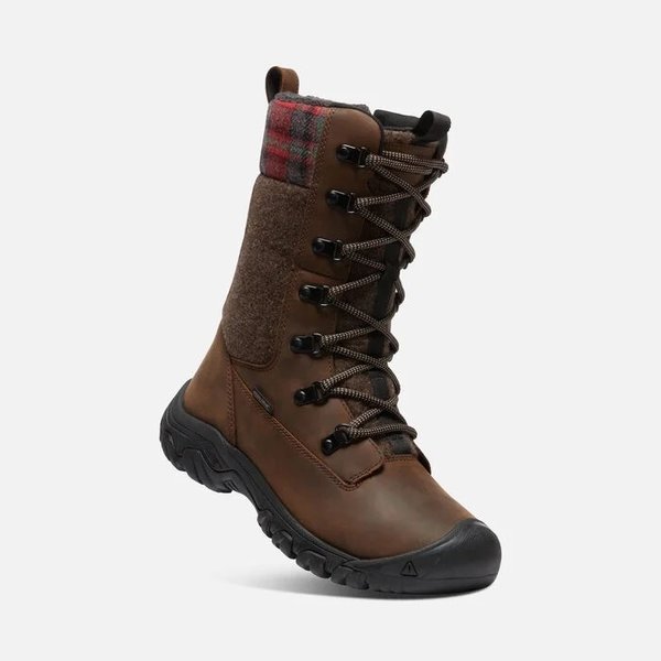 Keen - Greta Tall Boot WP W - brown/red plaid